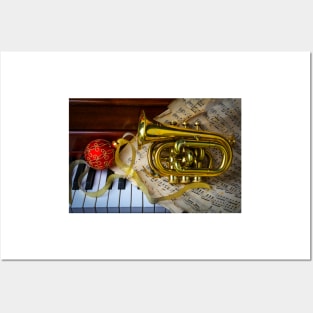 Pocket Trumpet On Piano And Sheet Music Posters and Art